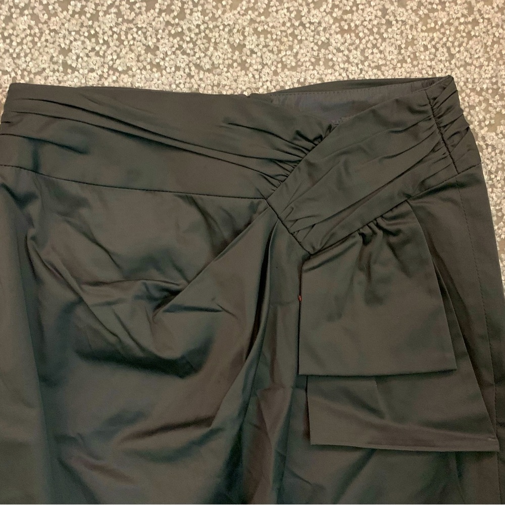 Nanette Laporte Elegant Charcoal Gray Skirt with Draped Design